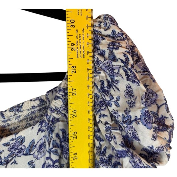 Angie Dress Large Short Sleeve Blue Floral Baby Doll Cottagecore Travel Mini - Picture 9 of 10